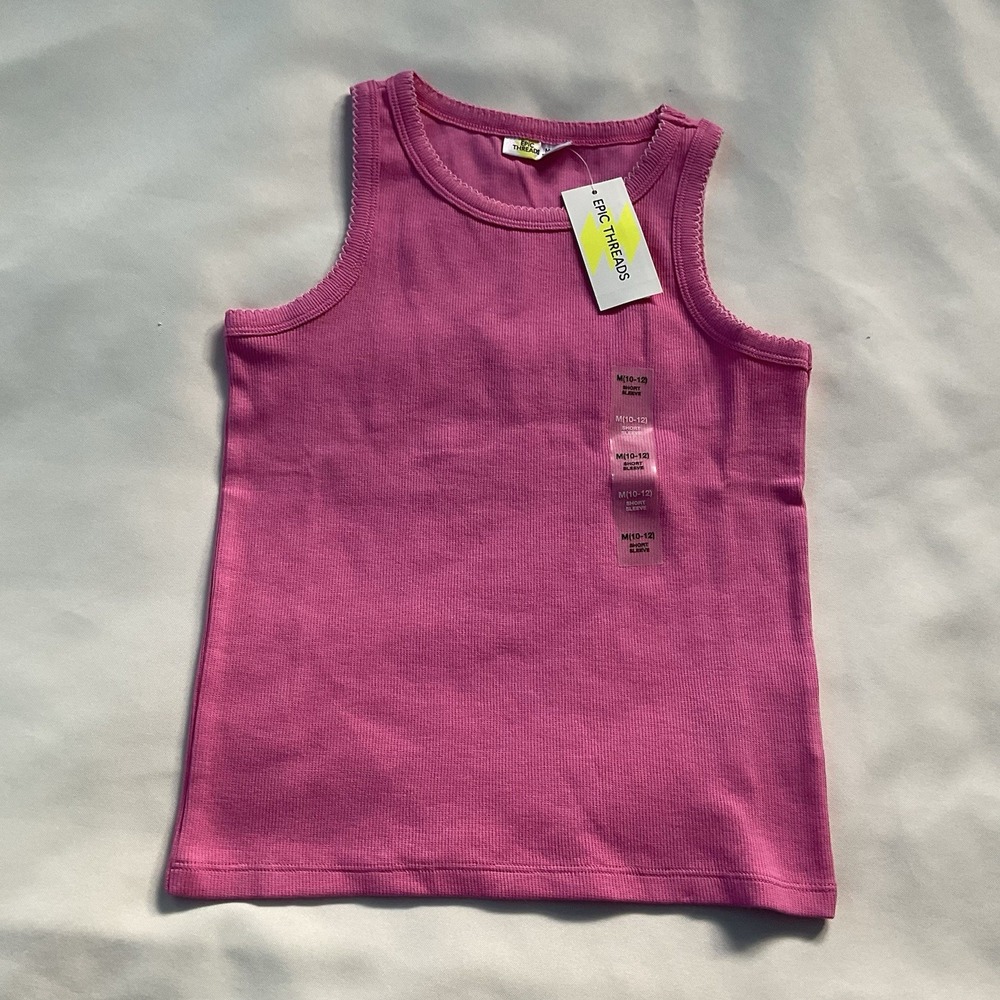 New Epic Threads Pink Tank Top Sleeveles ‎ Girls Size M 10-12